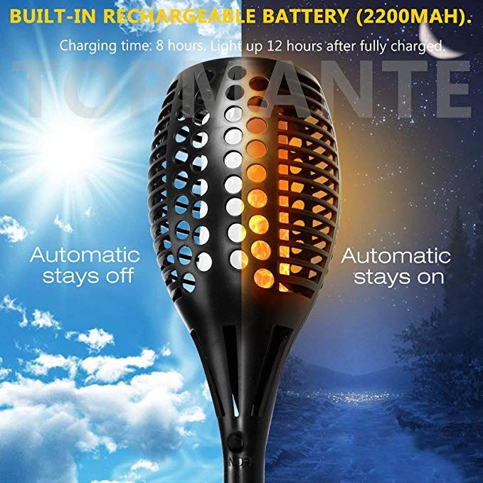 Solar Torch Lights With Flickering Flames