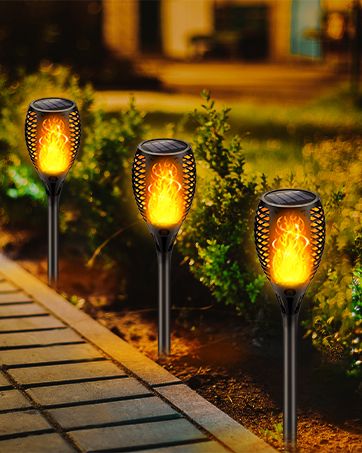 Solar Torch Lights With Flickering Flames