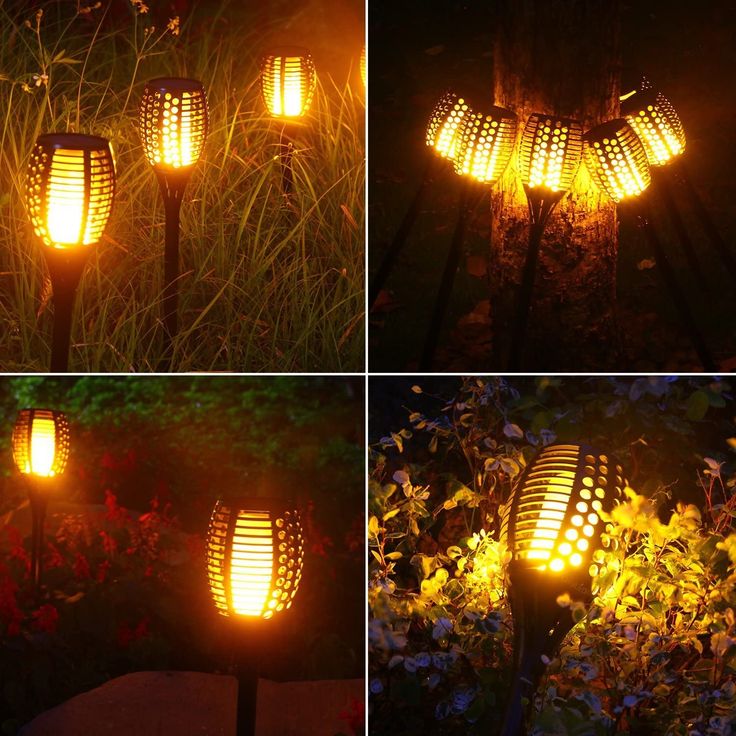 Solar Torch Lights With Flickering Flames