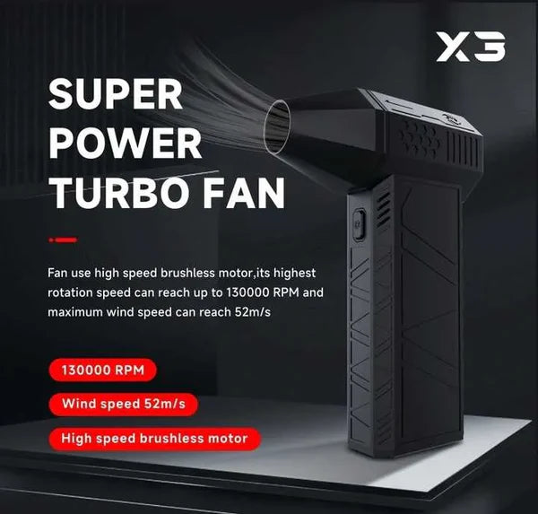 2-in-1 Turbo Fan & Dust Vacuum | Portable Rechargeable