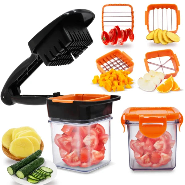 Nicer Dicer Quick 5-in-1 Vegetable & Fruit Cutter | Multi-Functional Slicer & Chopper (Random Color)