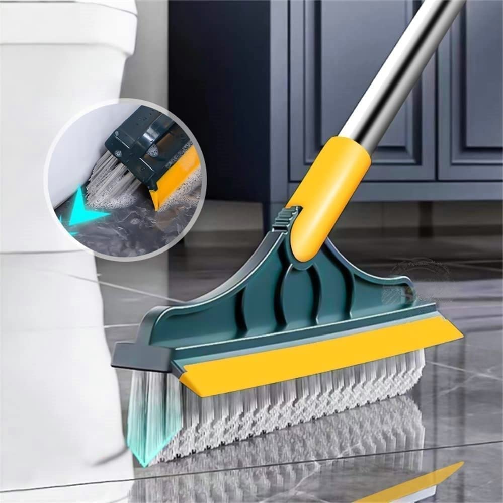2-in-1 Floor Cleaning Brush with Long Handle – 120° Rotatable Scrub Brush for Bathroom, Tiles, Windows & Floors | Deep Cleaning Tool