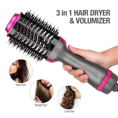 One Step 3-in-1 Hair Dryer & Volumizer – Hot Air Brush for Drying, Straightening & Curling