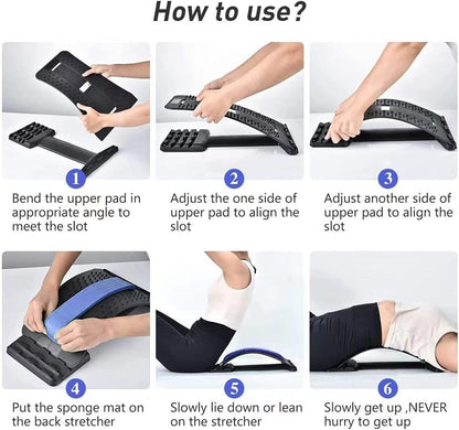 Back Stretcher Lumbar Back Pain Relief Device Multi-level Back Massager massager Hyper Star 