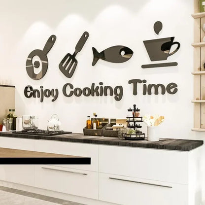 Enjoy Cooking Time Wall Mirror Sticker