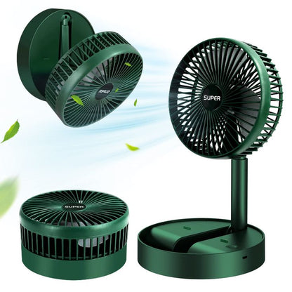 Portable Rechargeable Telescopic Folding Fan | 3 Speeds Gear Rechargeable, Foldable, Adjustable Height Fan