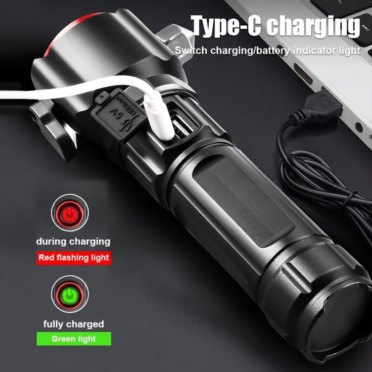 Powerful, Rechargeable Water resistant, Power Bank, Hammer & Bladder Attached LED Flashlight: Versatile, Multifunctional Lighting Solution!