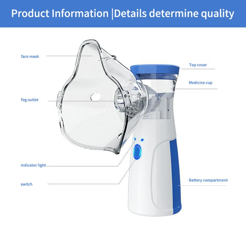 Portable Nebulizer Machine – For Asthma, Cough & Cold Relief | Easy Breathing for Kids & Adults