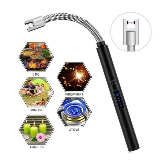 Electric USB Rechargeable Lighter – Windproof Arc Lighter with LED Night Light | Flameless & Eco-Friendly
