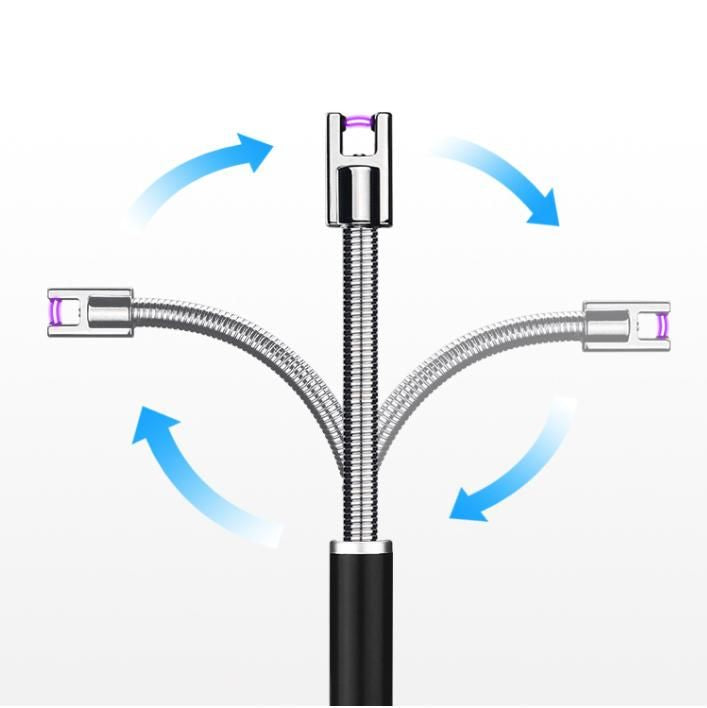 Electric USB Rechargeable Lighter – Windproof Arc Lighter with LED Night Light | Flameless & Eco-Friendly
