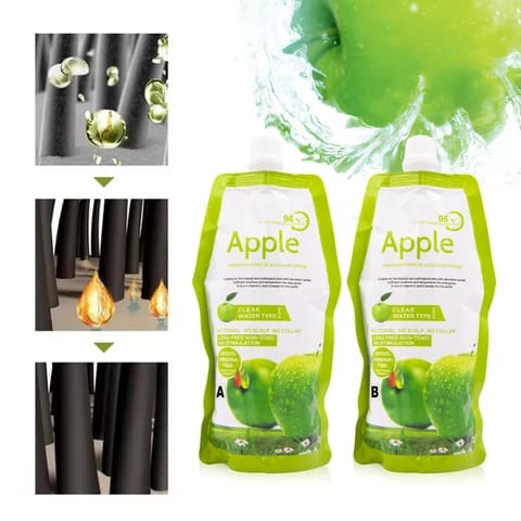 Origanal Imported Apple Ammonia-Free Black Hair Color Cream – Organic, Natural Black Hair Dye {SET OF 2} (500ML & 1000ML)