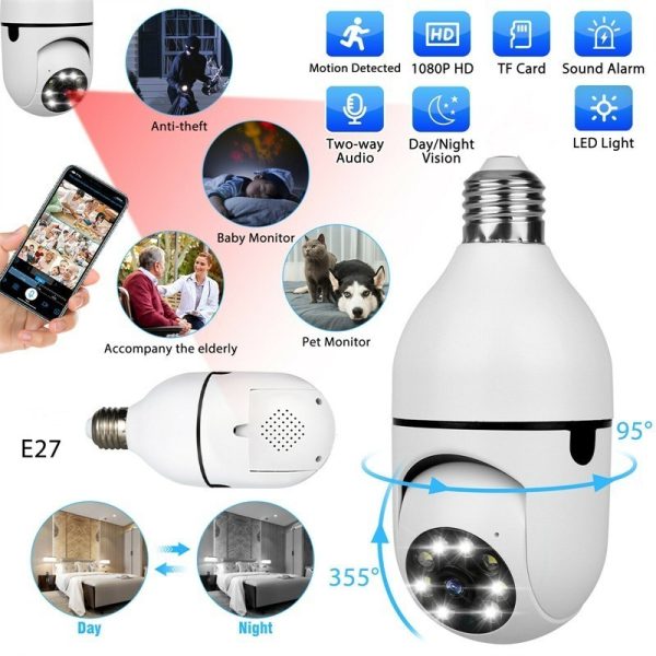 1080P Full HD WiFi CCTV Camera – Smart Home Security Camera with Motion Detection, Night Vision, and Two-Way Audio