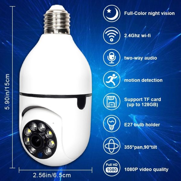 1080P Full HD WiFi CCTV Camera – Smart Home Security Camera with Motion Detection, Night Vision, and Two-Way Audio