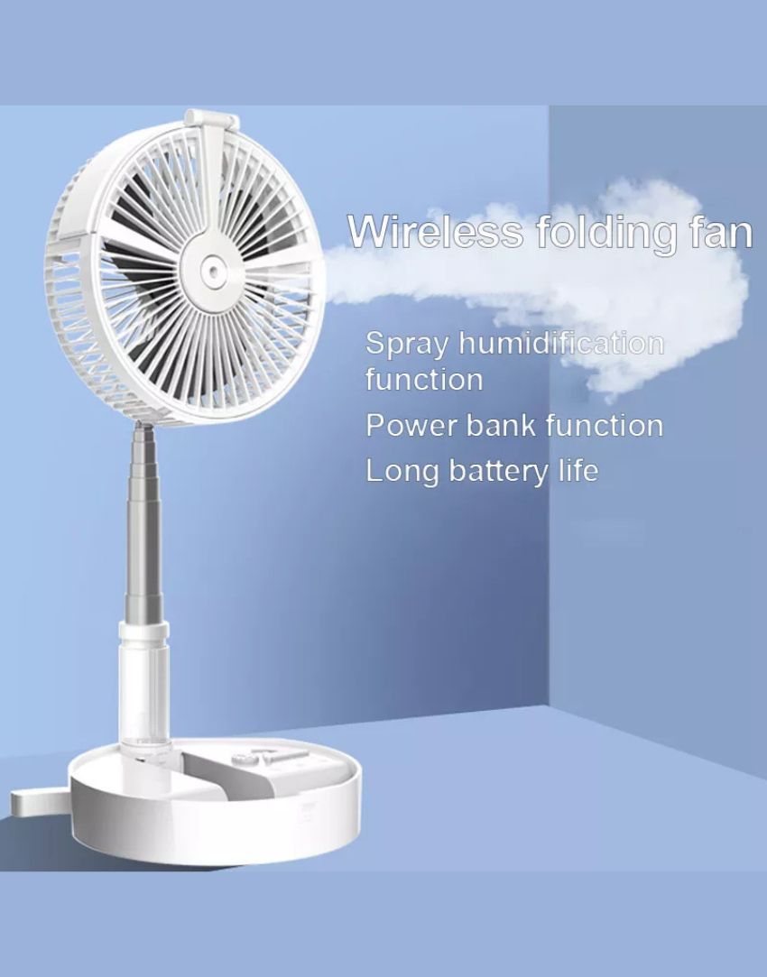 Portable Rechargeable Telescopic Folding Fan | 3 Speeds Gear Rechargeable, Foldable, Adjustable Height Fan