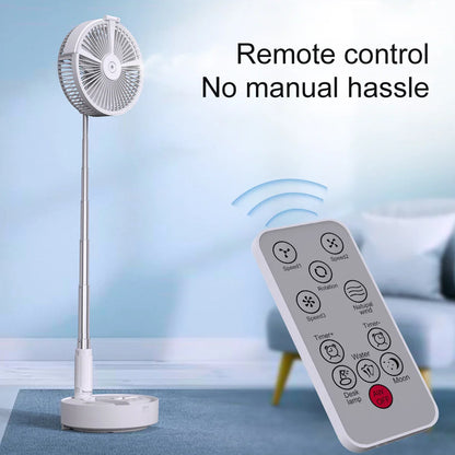 Portable Rechargeable Telescopic Folding Fan | 3 Speeds Gear Rechargeable, Foldable, Adjustable Height Fan