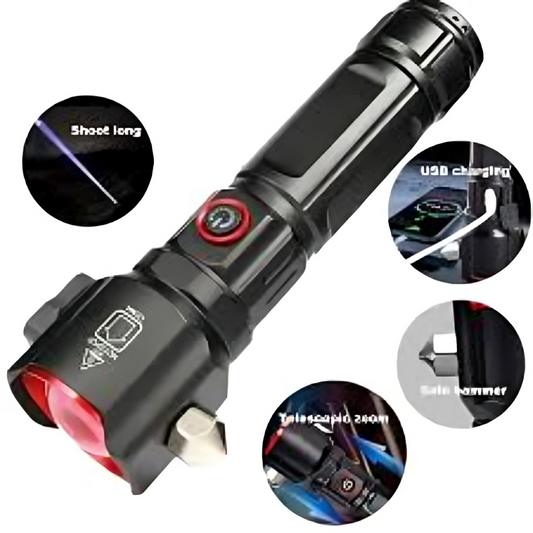 Ultra-Powerful 2-in-1 Emergency LED Flashlight & Power Bank – Waterproof, 1km Long-Range Torch