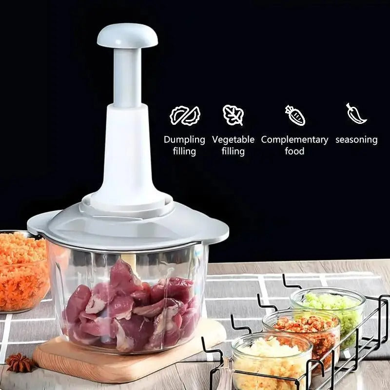 Manual Hand Push Chopper | Multi-functional Vegetable cutter - Hyper Star