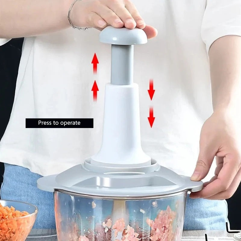 Manual Hand Push Chopper | Multi-functional Vegetable cutter
