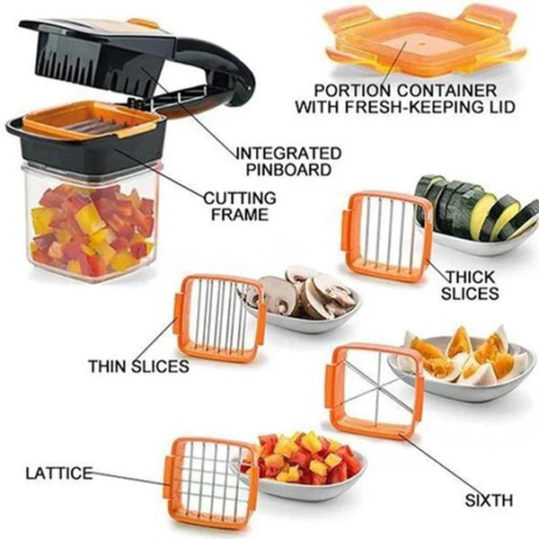 Nicer Dicer Quick 5-in-1 Vegetable & Fruit Cutter | Multi-Functional Slicer & Chopper (Random Color)