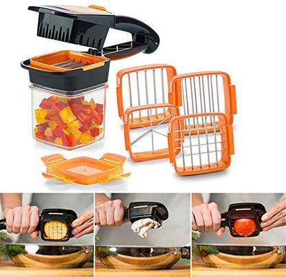 Nicer Dicer Quick 5-in-1 Vegetable & Fruit Cutter | Multi-Functional Slicer & Chopper (Random Color)