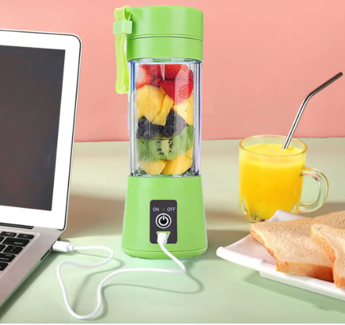 Portable Mini 6-Blade Juicer Blender | USB Rechargeable Outdoor Juicing Cup (380ml) – Random Color