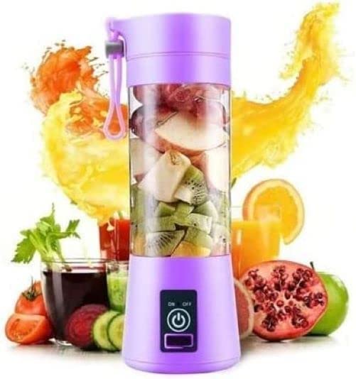 Portable Mini 6-Blade Juicer Blender | USB Rechargeable Outdoor Juicing Cup (380ml) – Random Color