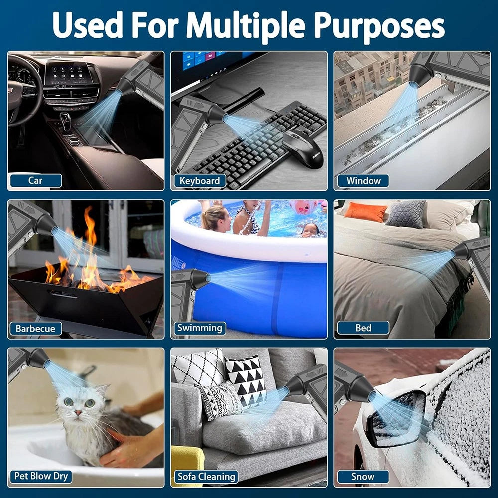 2-in-1 Turbo Fan & Dust Vacuum | Portable Rechargeable