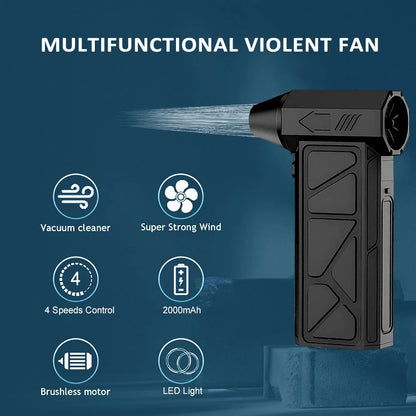 2-in-1 Turbo Fan & Dust Vacuum | Portable Rechargeable