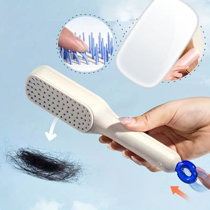 Self-Cleaning Hair Brush - One-Click Telescopic Comb
