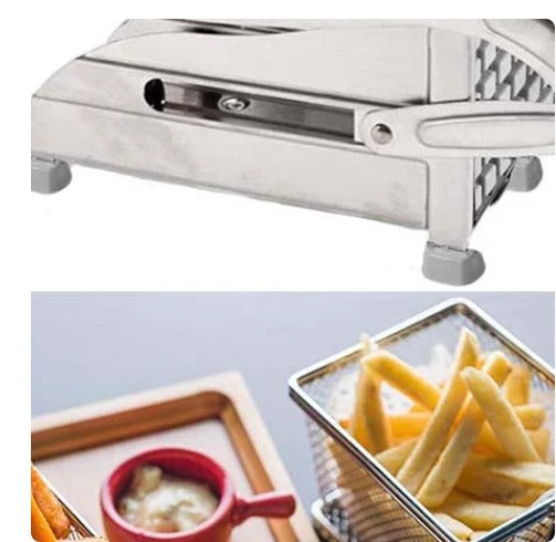 Stainless Steel French Fries Potato Cutter | Double Blade Heavy-Duty Slicer for Perfect Fries
